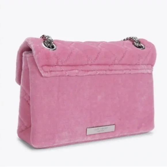 KURT GEIGER LONDON Mini
Kensington Pink Quilted Velvet
Crossbody With Gemstones - Picture 5 of 11